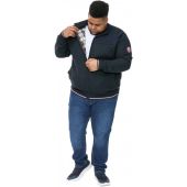 D555 Mens Big Size Fleece Lined Knitted Full Zip Cardigan