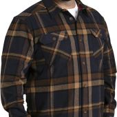 D555 Mens Big Size Brush Cotton Check Overshirt