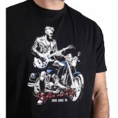 D555 Mens Big Size Guitarist Biker Print Crew Neck T Shirt