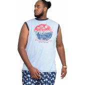 Duke Mens Big Size - Maidstone - Originals Print Cotton Crew Neck Muscle Sleeveless T Shirt