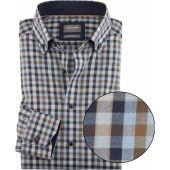 Olymp Mens Big Size Comfort Fit Check Egyptian Cotton Formal Long Sleeve Shirt