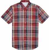 Mens Big Size Ben Sherman Large Madras Check Button Down Collar Cotton Short Sleeve Shirt