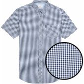 Ben Sherman Mens Big Size Signature Gingham Button Down Collar Cotton Casual Short Sleeve Shirt