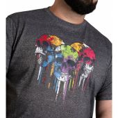 D555 Mens Big Size Coloured Skull Print Crew Neck T Shirt