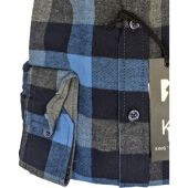 Kings Road Mens Big Size Brushed Cotton Check Casual Long Sleeve Shirt