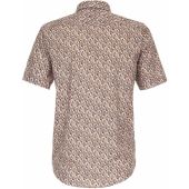 Casa Moda Mens Big Size Geometric Pattern Casual Fit Cotton Short Sleeve Shirt