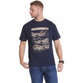 North 56°4 Mens Big Size Landscape Print Cotton Crew Neck T Shirt