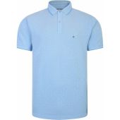 Peter Gribby Mens Big Size Pique Cotton Polo With Small Square Pattern And Contrast Collar And Cuff