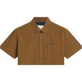 Ben Sherman Mens Big Size Signature Check Button Down Collar Casual Short Sleeve Shirt With Breast Pocket