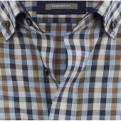 Olymp Mens Big Size Comfort Fit Check Egyptian Cotton Formal Long Sleeve Shirt