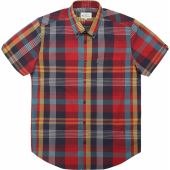 Ben Sherman Mens Big Size Large Madras Check Button Down Collar Cotton Casual Short Sleeve Shirt