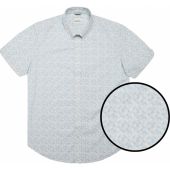 Ben Sherman Mens Big Size Optic Geo Print Button Down Collar Casual Short Sleeve Shirt