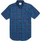 Ben Sherman Mens Big Size Gingham Over Check Cotton Button Down Collar Short Sleeve Shirt