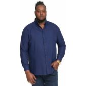 D555 Mens Big Size Oxford Button Down Collar Cotton Long Sleeve Shirt With Breast Pocket