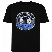 Espionage Mens Big Size Music Store Print Cotton Crew Neck Tshirt