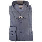 Olymp Mens Big Size Comfort Fit Textured Egyptian Cotton Formal Long Sleeve Shirt With Breast Pocket