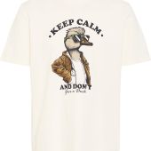 Blend Mens Big Size Keep Calm Print Crew Neck T Shirt