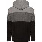 Kam Mens Big Size Three Tone Full Zip Front Hoodie With Two Front Pockets