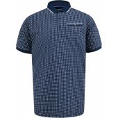 D555 Mens Big Size Contrast Collar Pattern Polo