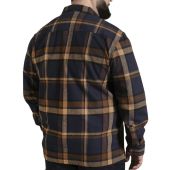 D555 Mens Big Size Brush Cotton Check Overshirt