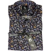Kings Road Mens Big Size Cotton Motorbike Print Casual Long Sleeve Shirt