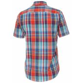 Casa Moda Mens Big Size Comfort Fit Linen Edition Multi Colour Check Casual Short Sleeve Shirt