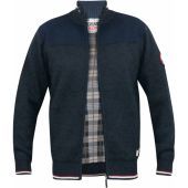 D555 Mens Big Size Fleece Lined Knitted Full Zip Cardigan
