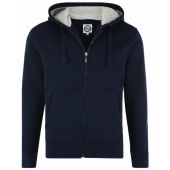 Kam Mens Big Size Plain Hoody With Zip Front And Front Pockets