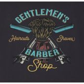 Espionage Mens Big Size Barber Print Cotton Crew Neck T Shirt