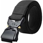 D555 Mens Big Size Stretch Tactical Webbing Belt With Heavy Duty Quick Release Buckle