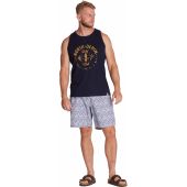 North 56°4 Mens Big Size Surf Denim Print Cotton Vest