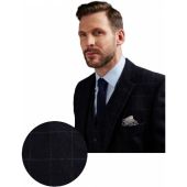 Scott Mens Big Size Box Check Wool Single Breasted Sports Jacket With Side Vents