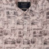 Ed Baxter Mens Big Size Building Print Cotton Casual Short Sleeve Shirt