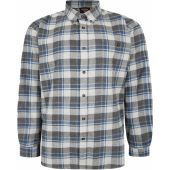 Espionage Mens Big Size Long Sleeve Brushed Cotton Check Shirt With Button Down Collar Curved Hemline And Single Chest Pocket