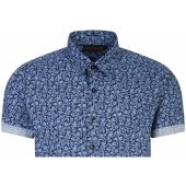 Lizard King Mens Big Size Flower Print Cotton Casual Short Sleeve Shirt