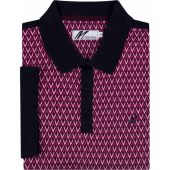 Mish Mash Mens Big Size Diamond Print Cotton Casual Polo With Contrast Collar Back And Sleeve