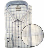 Olymp Mens Big Size Comfort Fit Odd Check Egyptian Cotton Formal Long Sleeve Shirt