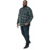 D555 Long Sleeve Check Overshirt With Two Patch Pockets With Flaps and Button Down Collar