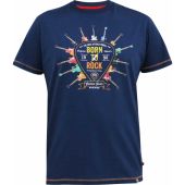 D555 Born To Rock Printed Crew Neck Cotton T-Shirt