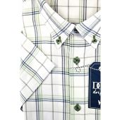 Douglas And Grahame Mens Big Size Button Down Collar Check Casual Short Sleeve Shirt