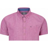 Peter Gribby Mens Big Size Cotton Linen Button Down Collar Casual Short Sleeve Shirt With Breast Pocket
