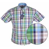 Hatico Seersucker Chequered Short Sleeve Shirt