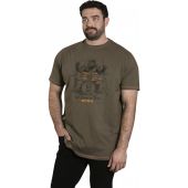 D555 Mens Big Size Monkey Drummer Print Crew Neck T Shirt