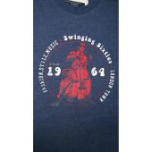 Ed Baxter Mens Big Size Swinging Sixties Print Cotton Crew Neck T Shirt