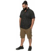 D555 Mens Big Size Short Sleeve Ao Print Shirt With Hidden Button Down Collar & Pocket