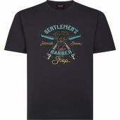 Espionage Mens Big Size Barber Print Cotton Crew Neck T Shirt