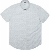 Ben Sherman Mens Big Size Optic Geo Print Button Down Collar Casual Short Sleeve Shirt