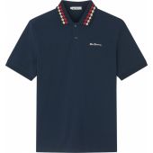 Ben Sherman Mens Big Size Jacquard Collar Interest Polo
