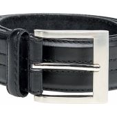 Duke Mens Big Size-HARLEY-D555 Kingsize Four Stitch Line Square Buckle Belt 3.90 cm Width