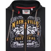Mens Big Size Duke D555 Full Zip Hoody With Chest Print